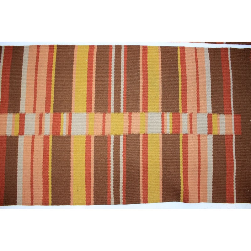 Pair of vintage geometric rugs by Antonín Kybal, 1950