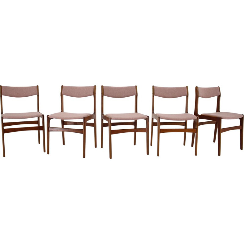 Ensemble de 6 chaises vintage danoises , 1960