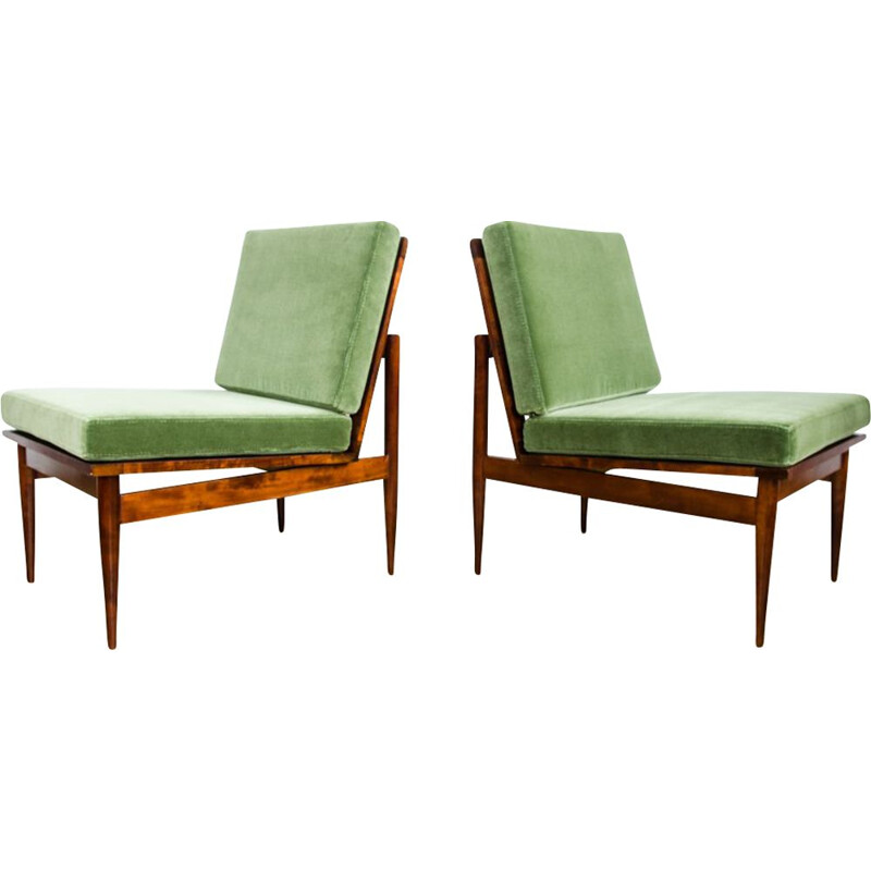 Paire de fauteuils vintage verts, 1965