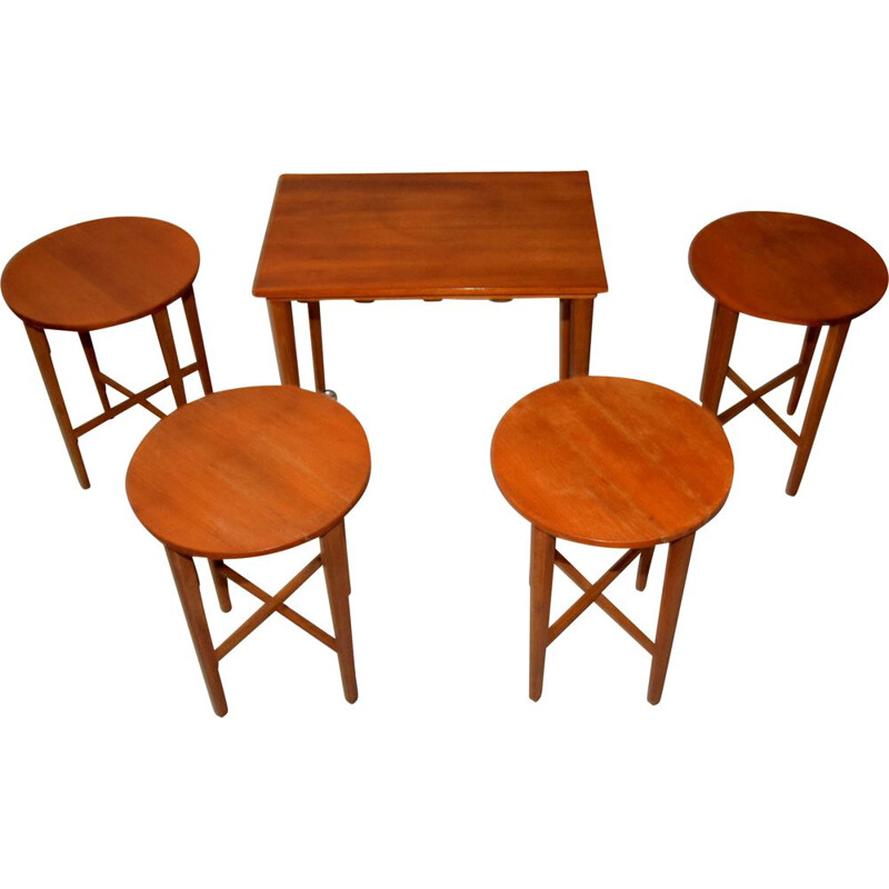 Vintage nesting tables by Poul Hundevad for Nový Domov, Czechoslovakia