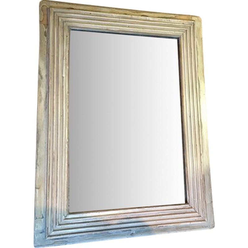 Miroir rectangulaire vintage en bois  Art-Déco