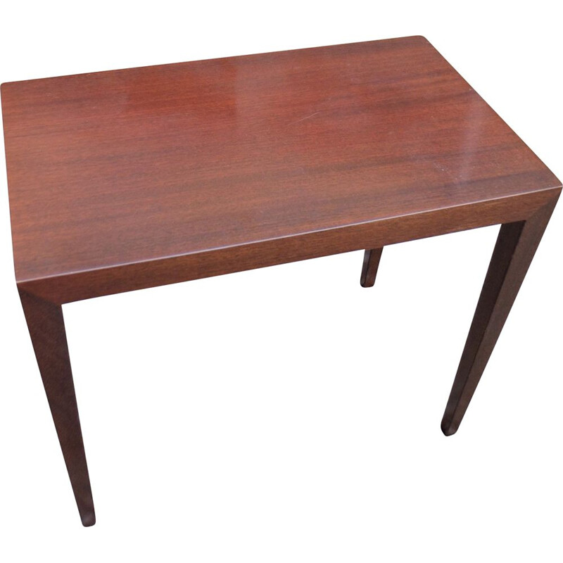 Vintage scandinavian mahogany side table by Severin Hansen 1960