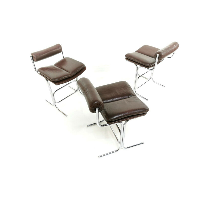 Vintage of 3 Pieff Eleganza chairs by Tim, 1960s