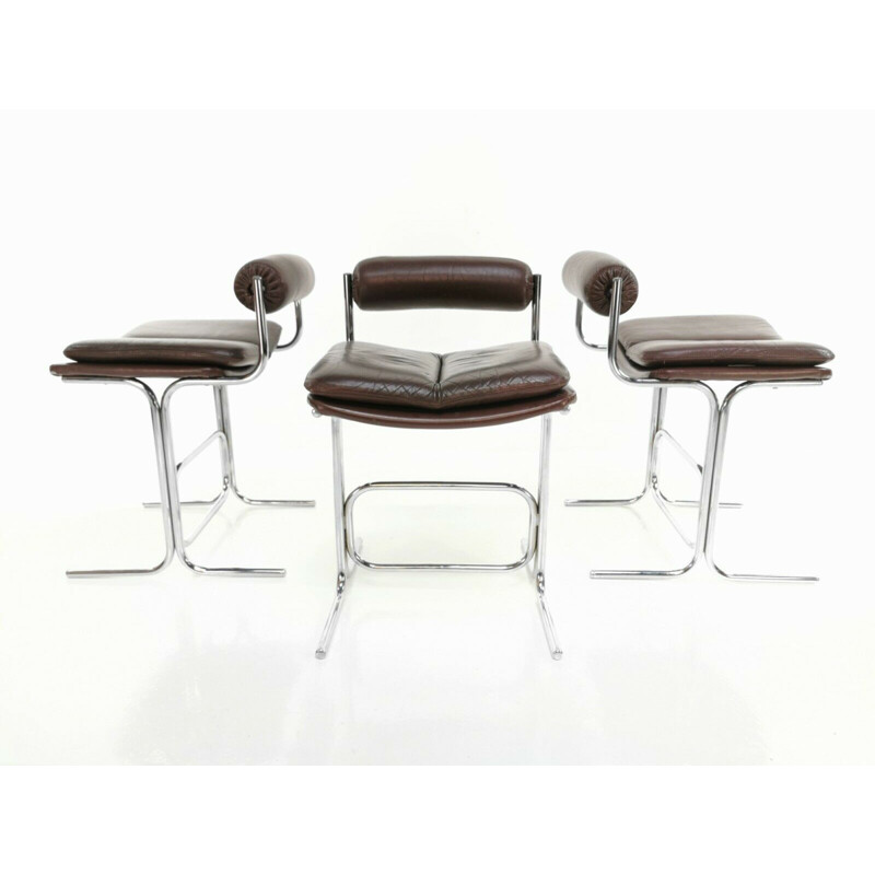 Vintage of 3 Pieff Eleganza chairs by Tim, 1960s