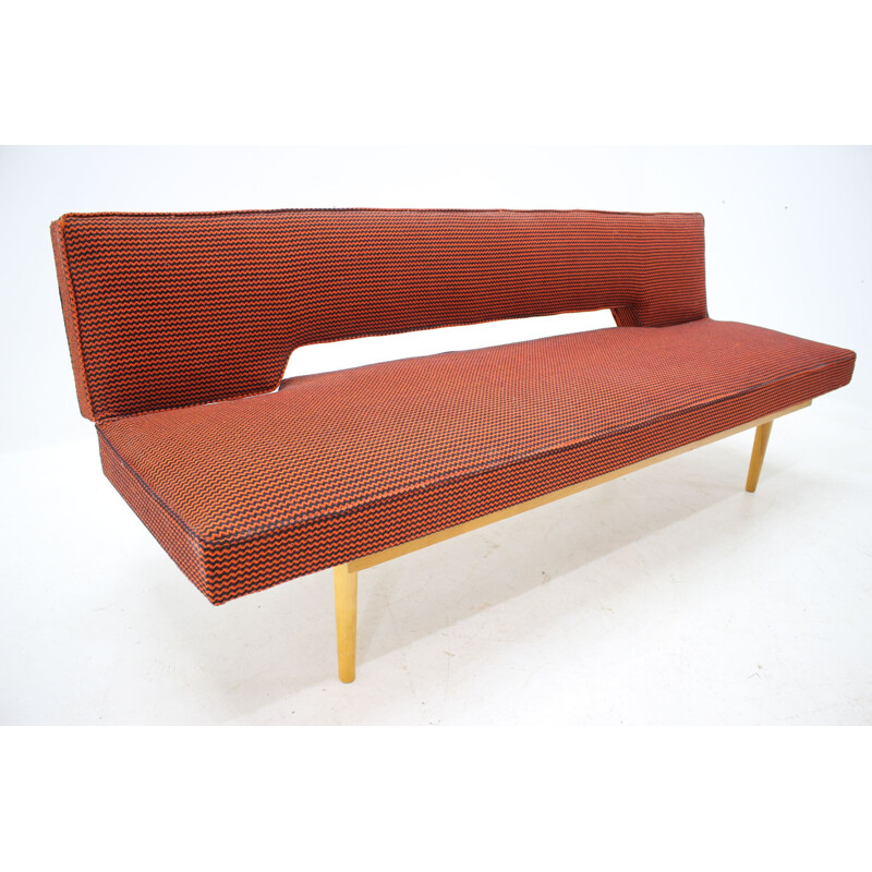 Vintage red Sofa by Miroslav Navratil for Interier Praha, 1960s