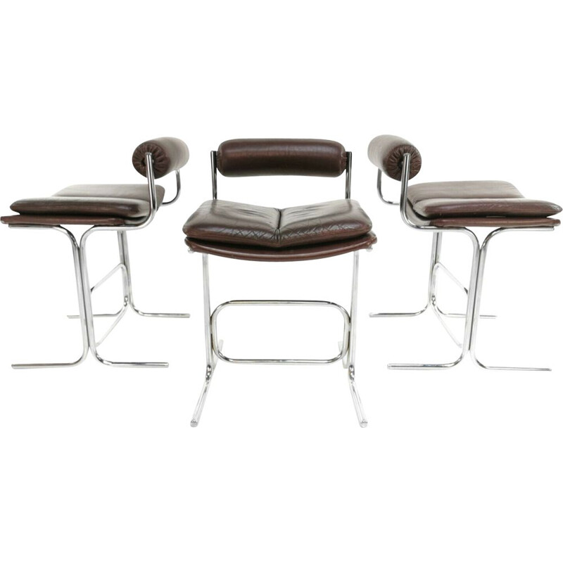 Vintage of 3 Pieff Eleganza chairs by Tim, 1960s