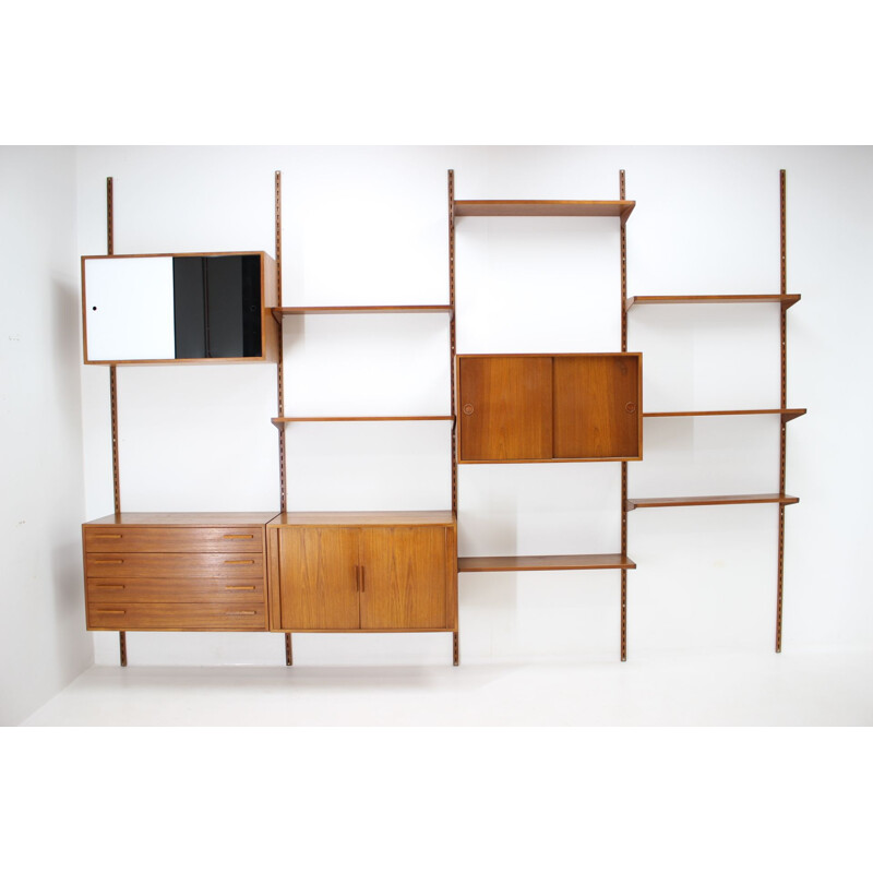 Vintage Teak Shelving Wall System by Kai Kristiansen for FM Møbler, Denmark 1960s