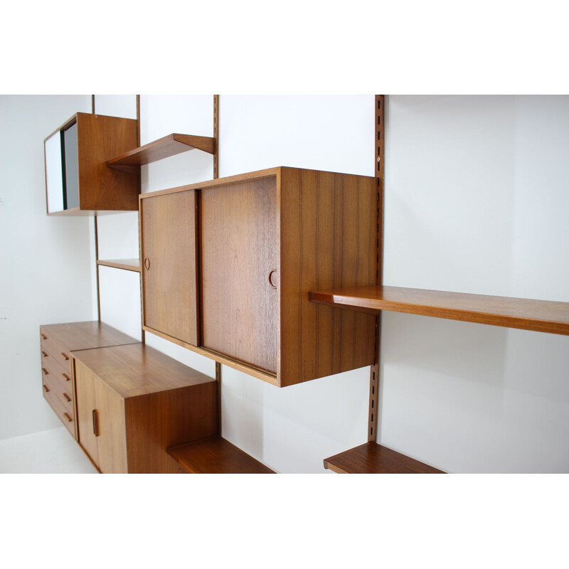 Vintage Teak Shelving Wall System by Kai Kristiansen for FM Møbler, Denmark 1960s