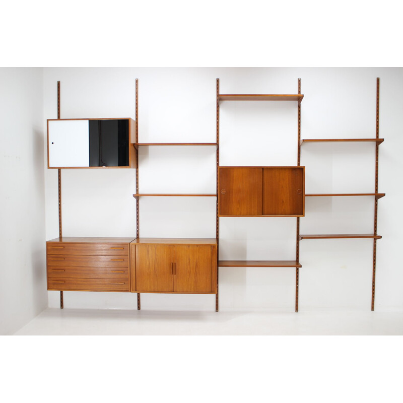 Vintage Teak Shelving Wall System by Kai Kristiansen for FM Møbler, Denmark 1960s