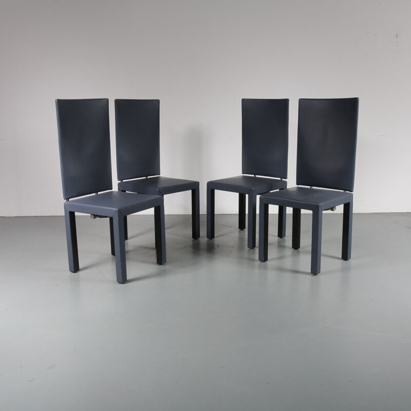 Suite de 4 cadeiras de jantar Arcara vintage por Paolo Piva para B