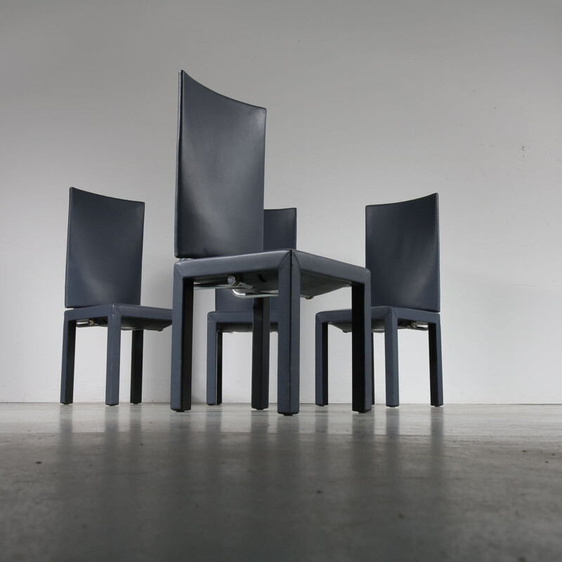 Suite de 4Chaises de salle à manger Arcara vintage par Paolo Piva pour B&B Italia, 1980