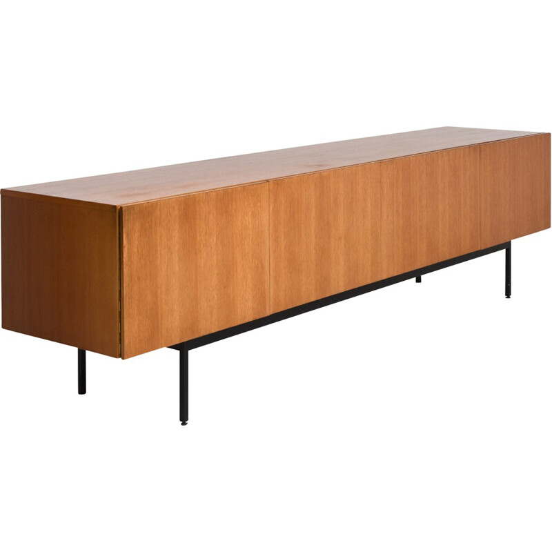 Behr sideboard in laquered metal and teak, Dieter WAECKERLIN - 1950s