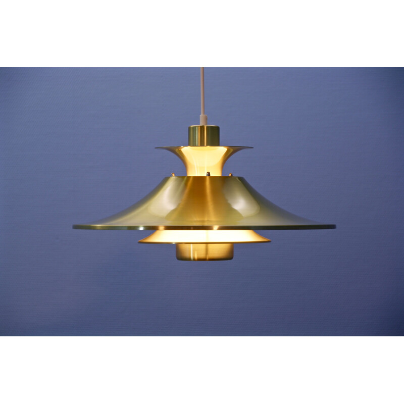 Vintage Danish hanging lamp in brass, 1970