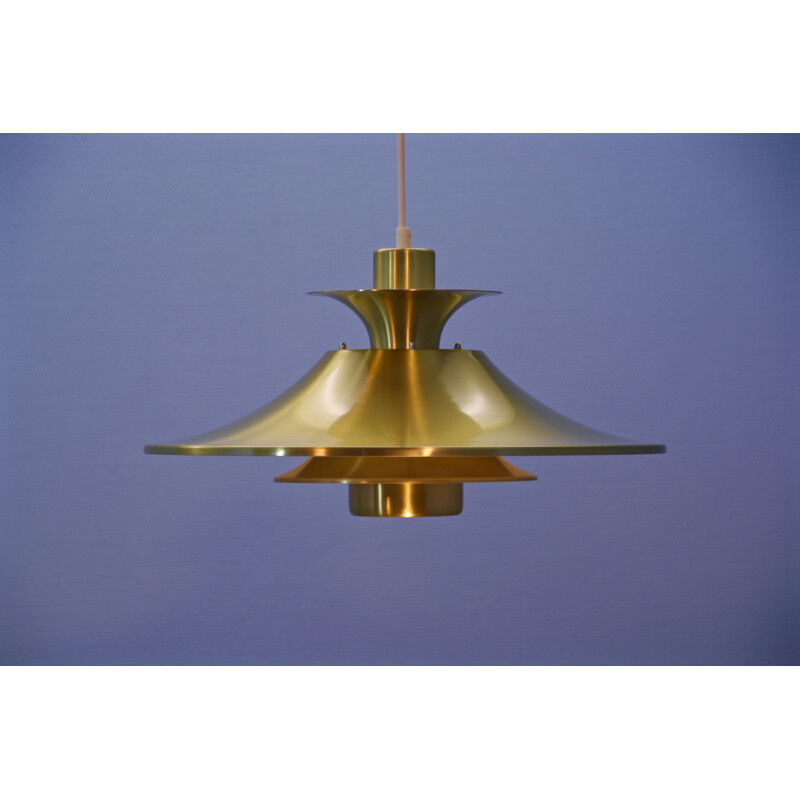 Vintage Danish hanging lamp in brass, 1970