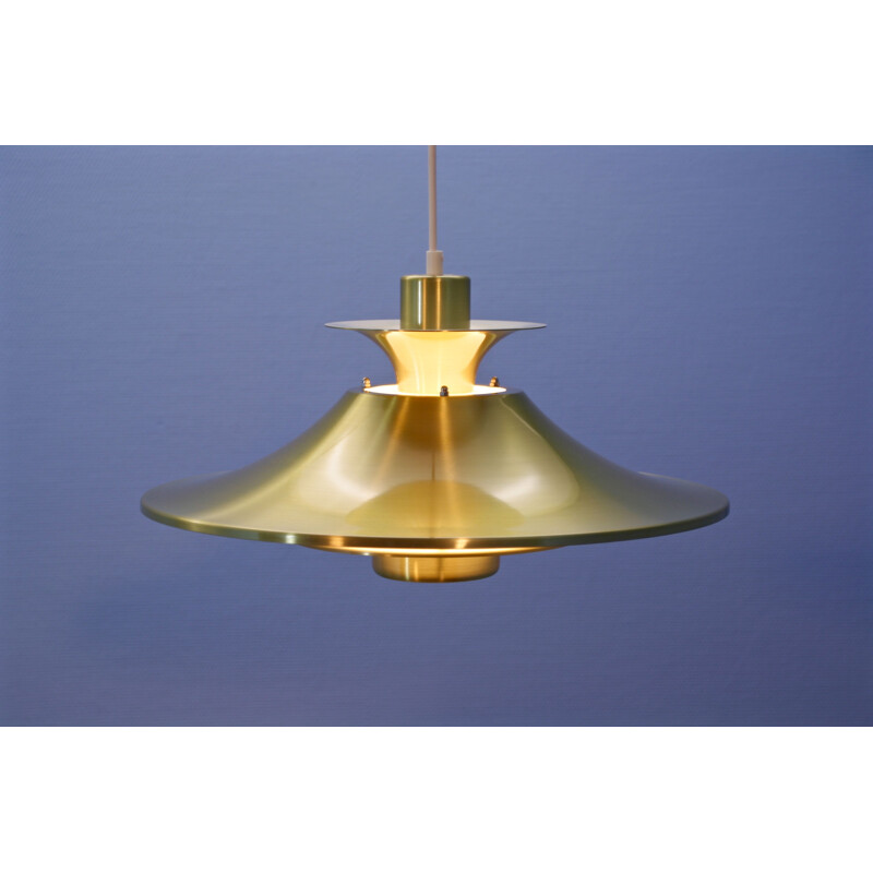 Vintage Danish hanging lamp in brass, 1970