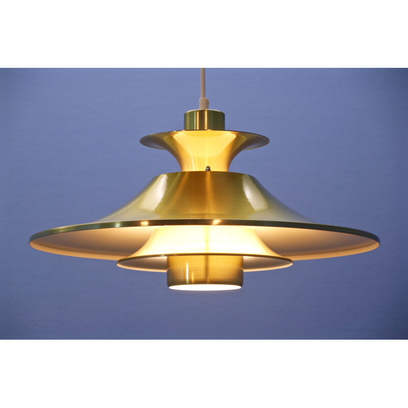 Vintage Danish hanging lamp in brass, 1970