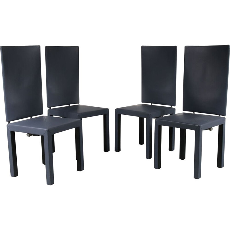 Vintage set of 4 Arcara dining chairs  by Paolo Piva for B&B Italia, 1980