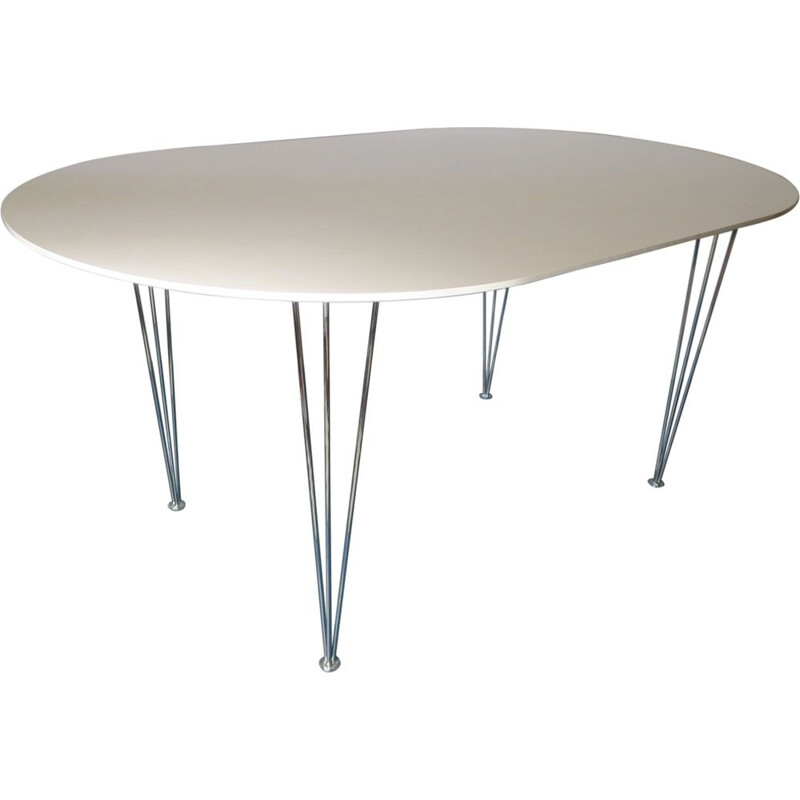 Vintage Danish Ellipse-Shaped Dining Table with Hairpin Legs, 1970