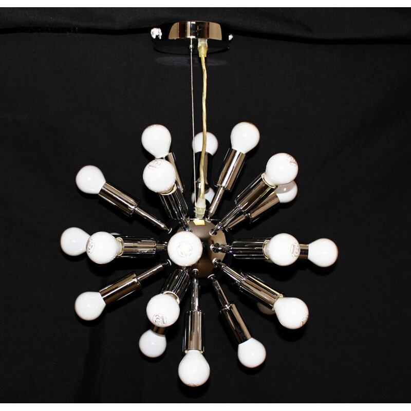 Vintage Sputnik chandelier in chromed metal