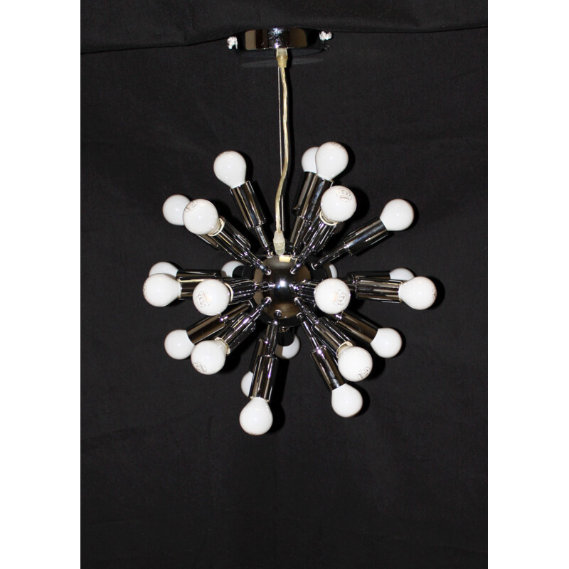 Vintage Sputnik chandelier in chromed metal