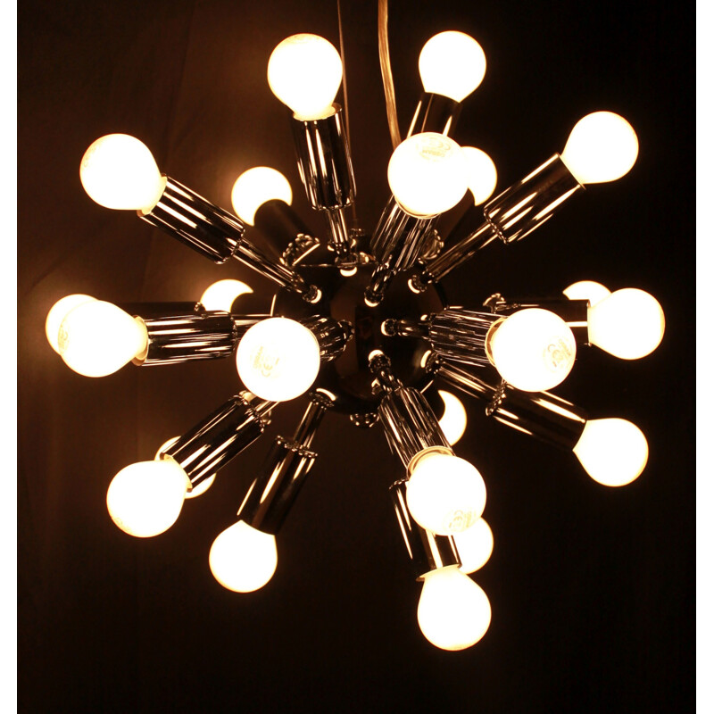 Vintage Sputnik chandelier in chromed metal