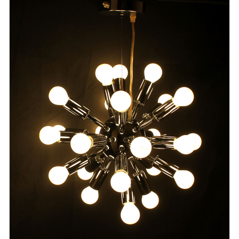 Vintage Sputnik chandelier in chromed metal