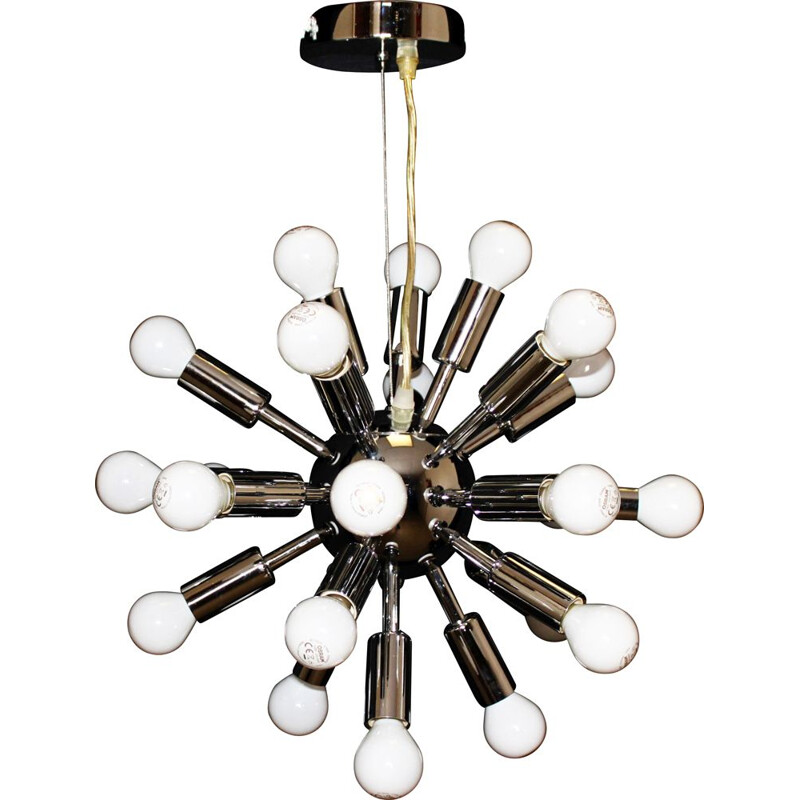 Vintage Sputnik chandelier in chromed metal