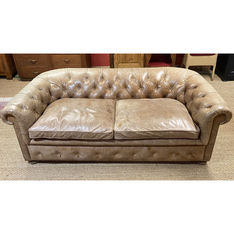 Vintage Chesterfield leather sofa, 1970s