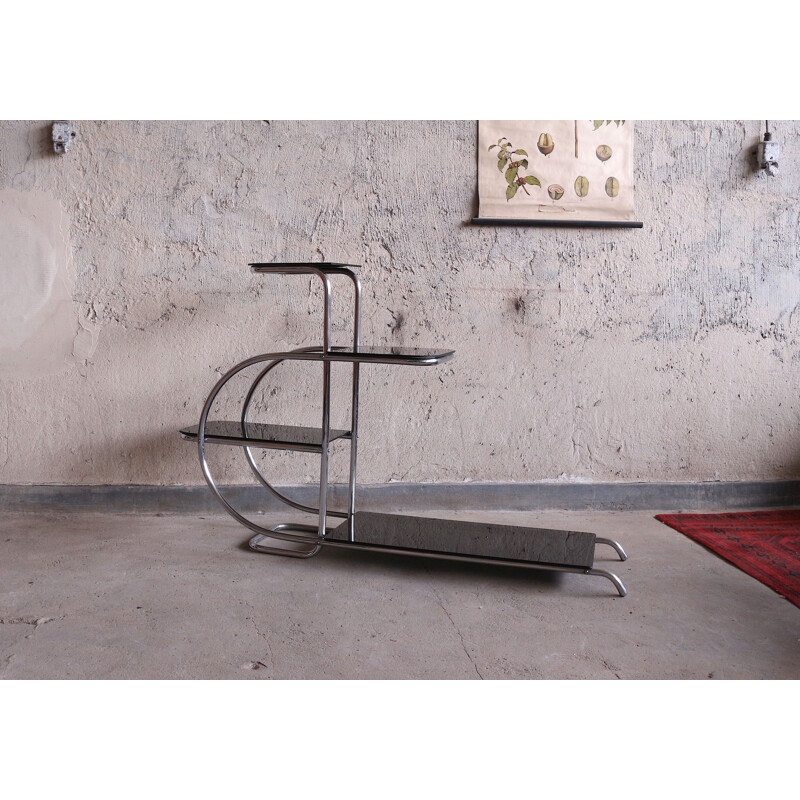 Large vintage chrome shelf by Emile Guyot