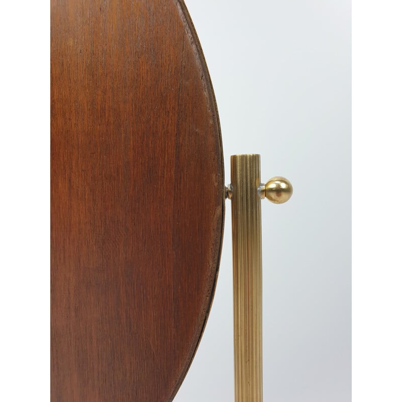 Vintage Table Mirror in Brass, Italy, 1950s