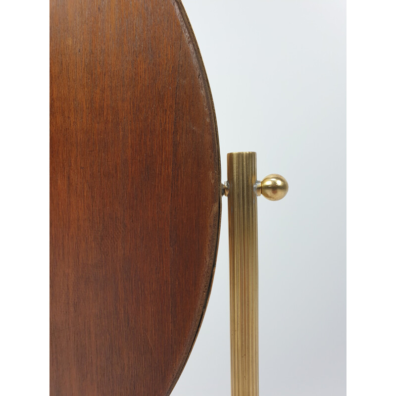 Vintage Table Mirror in Brass, Italy, 1950s