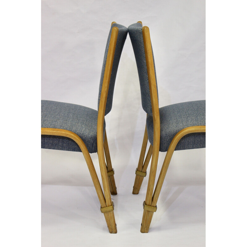 Set of 2 vintage Bow Wood chairs, Steiner publisher, 1950s