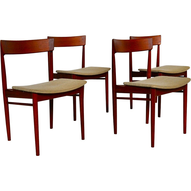 Brande Mobelfabrik set of 4 dining chairs, Henry R. HANSEN - 1960s
