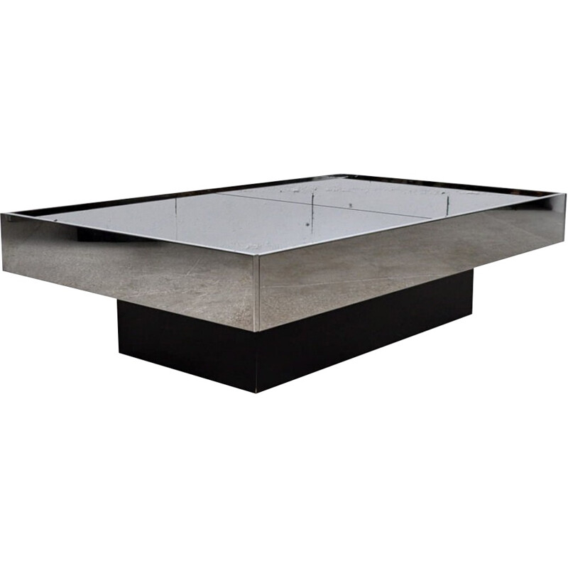 Cidue Italy coffee table in chromed steel  - 1970s