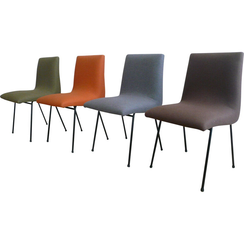 Suite de 4 chaises Meuble TV, Pierre PAULIN - 1950