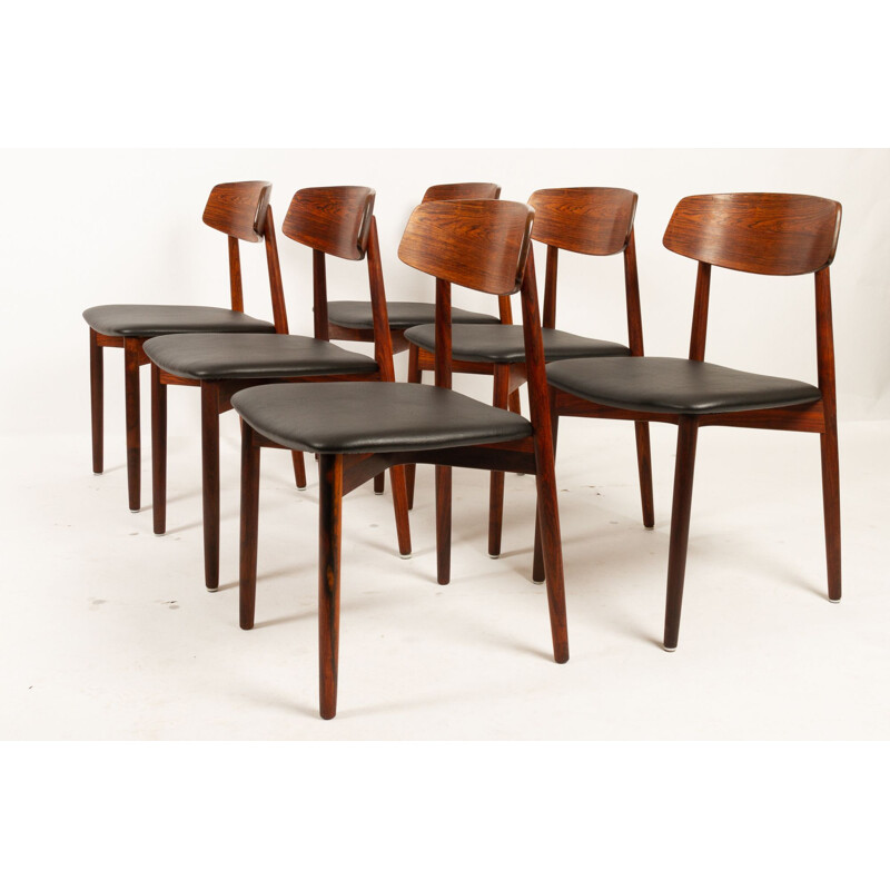 Lot de 6 chaises à repas en palissandre de Harry Østergaard pour Randers Møbelfabrik, 1960