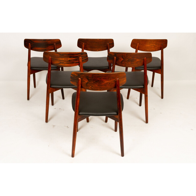 Set of 6 Rosewood Dining Chairs by Harry Østergaard for Randers Møbelfabrik, 1960s