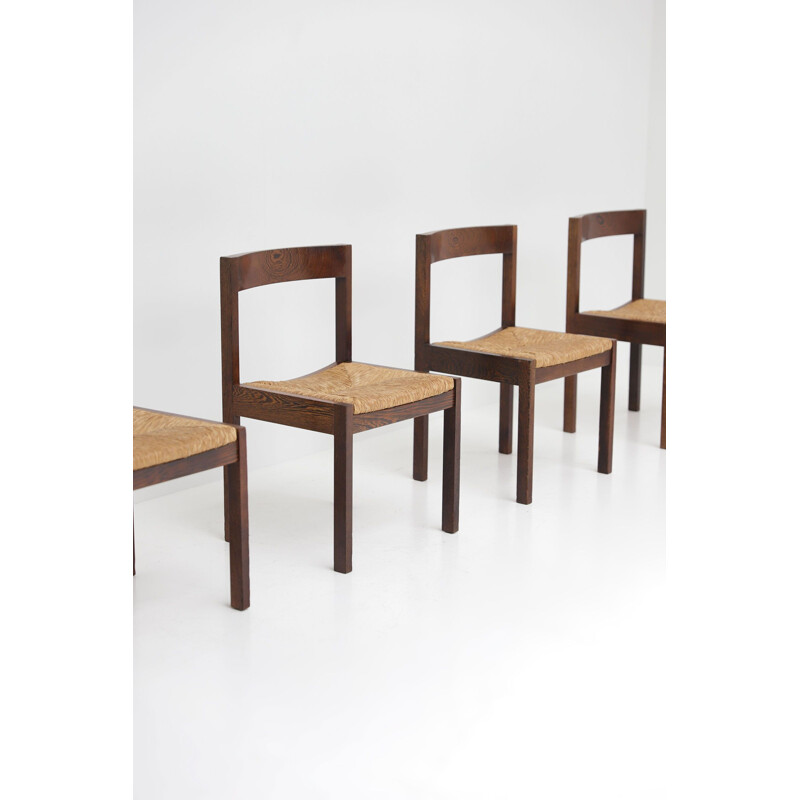 Ensemble de 4 chaises vintage en wengé par Martin Visser 