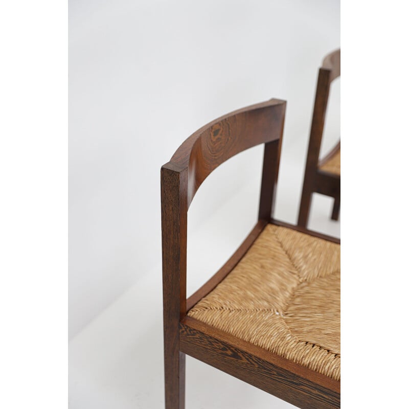 Set of 4 vintage wenge dining chairs by Martin Visser 