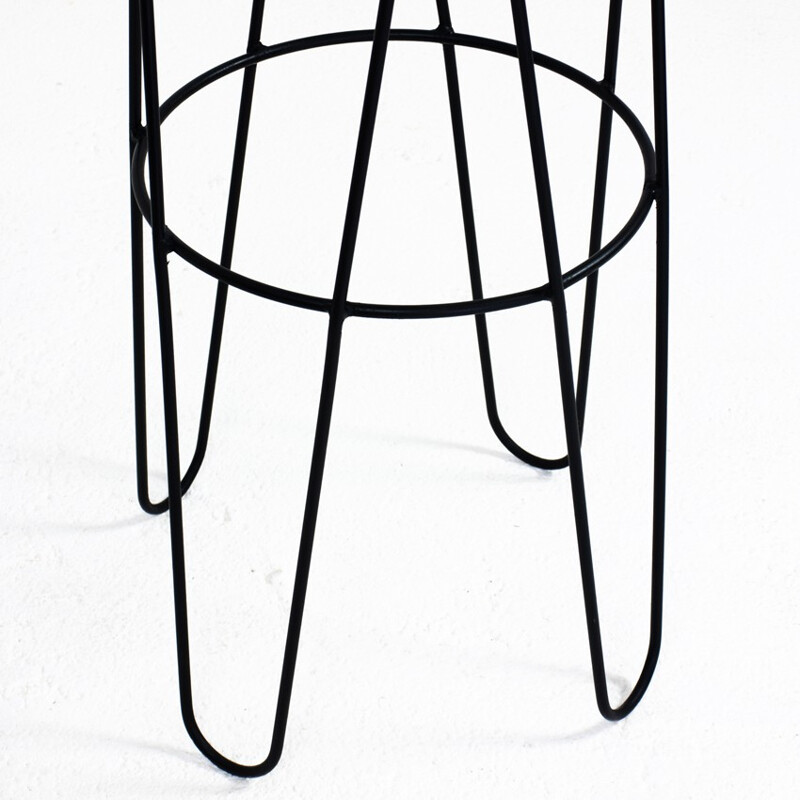 "Clé de sol" coat rack in metal and wood, Roger FERAUD - 1950