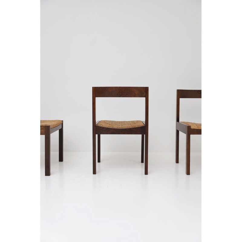 Ensemble de 4 chaises vintage en wengé par Martin Visser 
