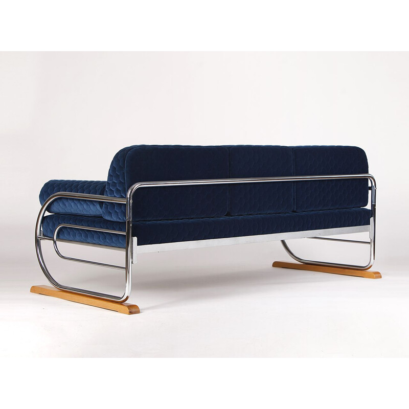 Vintage Art Deco Tubular Steel Couch Daybed from Hynek Gottwald, 1930s