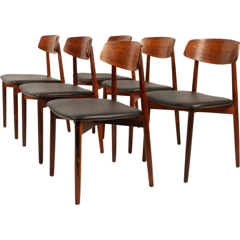 Lot de 6 chaises à repas en palissandre de Harry Østergaard pour Randers Møbelfabrik, 1960