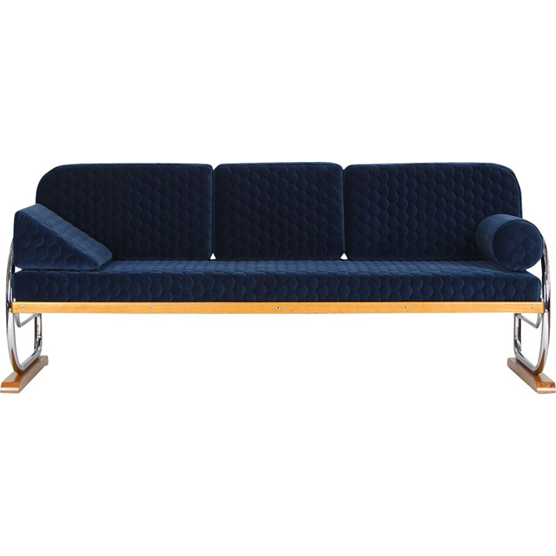 Vintage Art Deco Tubular Steel Couch Daybed from Hynek Gottwald, 1930s