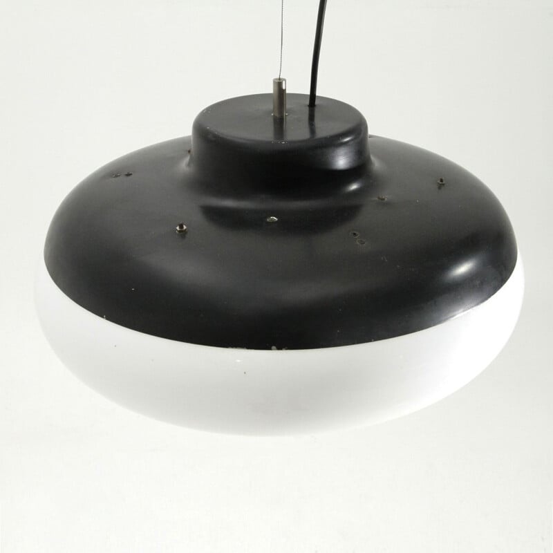 Vintage metal and plastic pendant lamp, Italy 1960