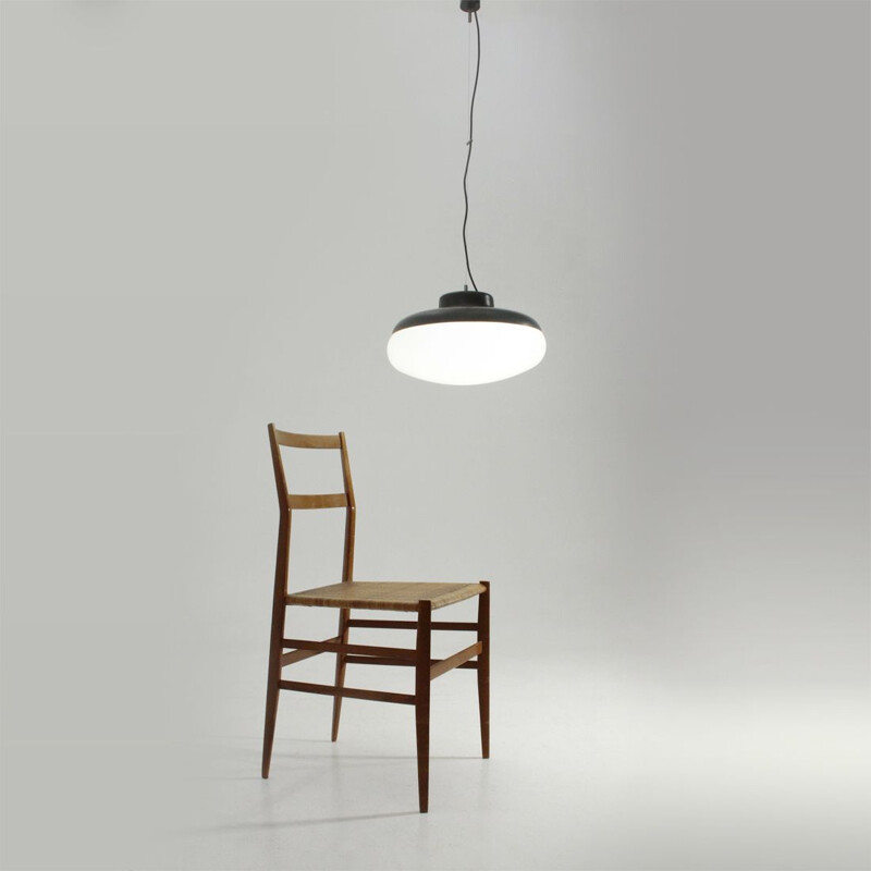 Vintage hanglamp van metaal en kunststof, Italië 1960