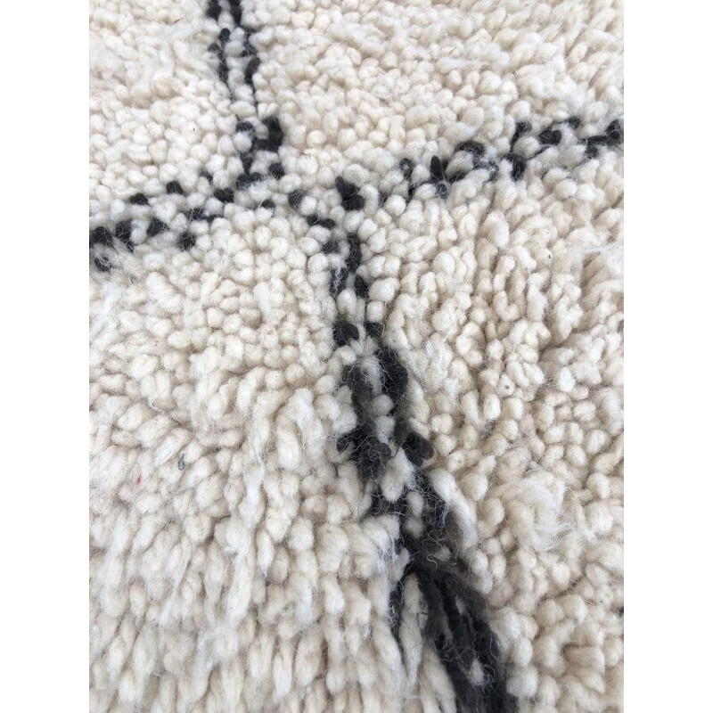Tapis vintage Beni Ouarain ancien en laine fait main 170x240 cm