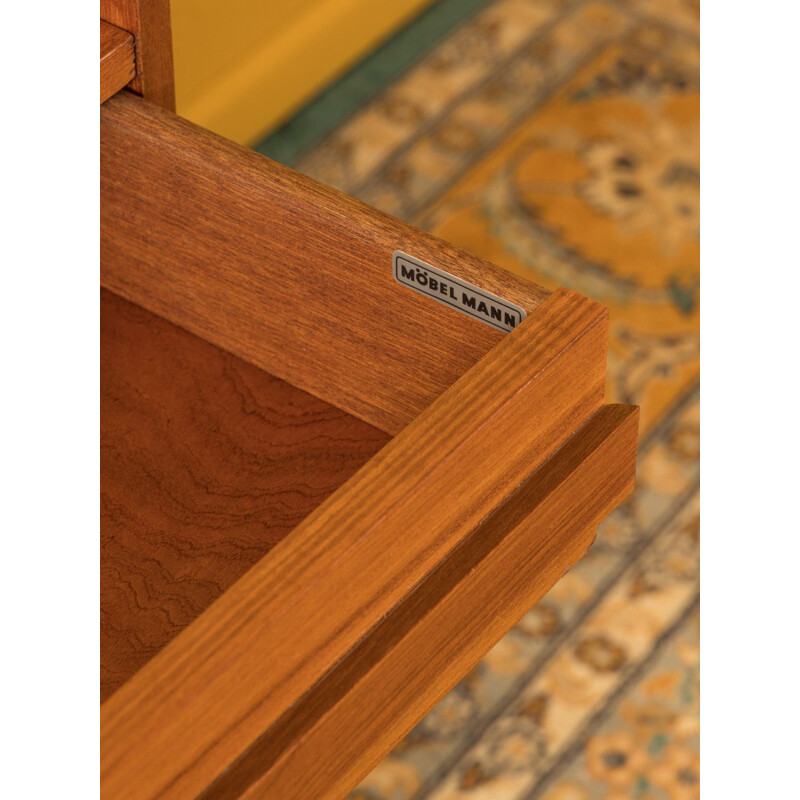 Vintage secretary desk in teak with folding work surface 1950s