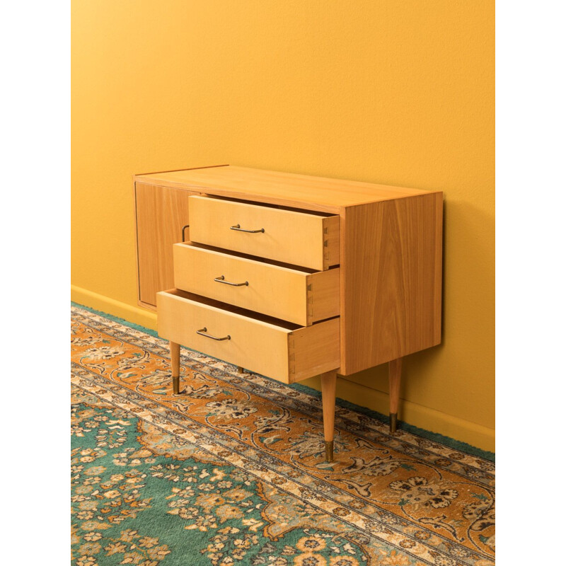 Vintage chest of drawers in ash veneer with 3 drawers 1950s