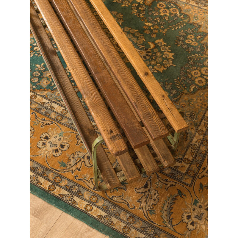 Vintage locker room bench from the 1950s